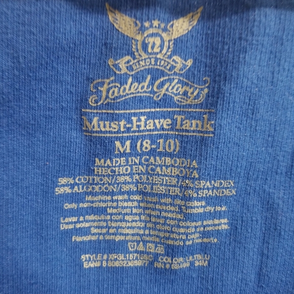 EUC Gorgeous blue Faded Glory tank top - Picture 2 of 3